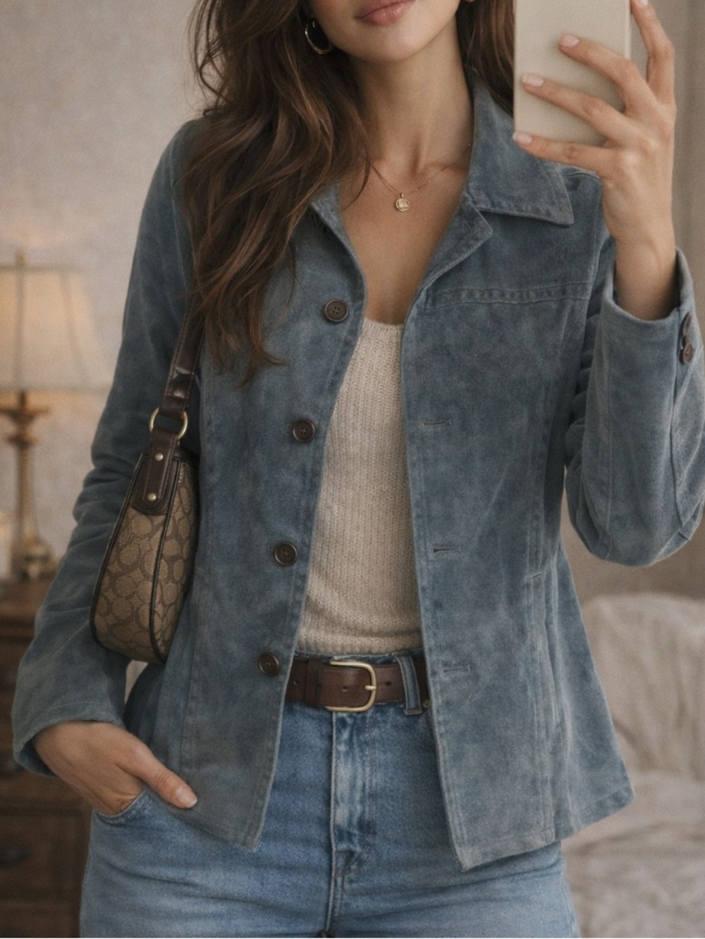 Vintage Coach 100% Suede Leather Jacket – Y2K Era